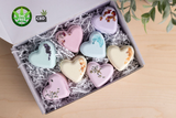 Natural CBD heart-shaped lavender bath bombs gift set – relaxing spa self-care gift