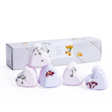 Set of 5 Heart Shaped Shower Steamers Package  - in a Gift Box - Can be personalized.