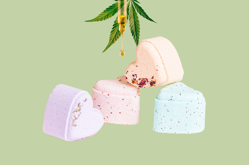 CBD -  5 Hearts Shaped Shower Steamers with CBD - in a Gift Box - Can be personalized. (THC free)