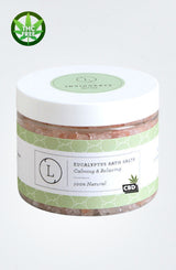 CBD eucalyptus bath salt soak product – natural spa bath salts by Lizush