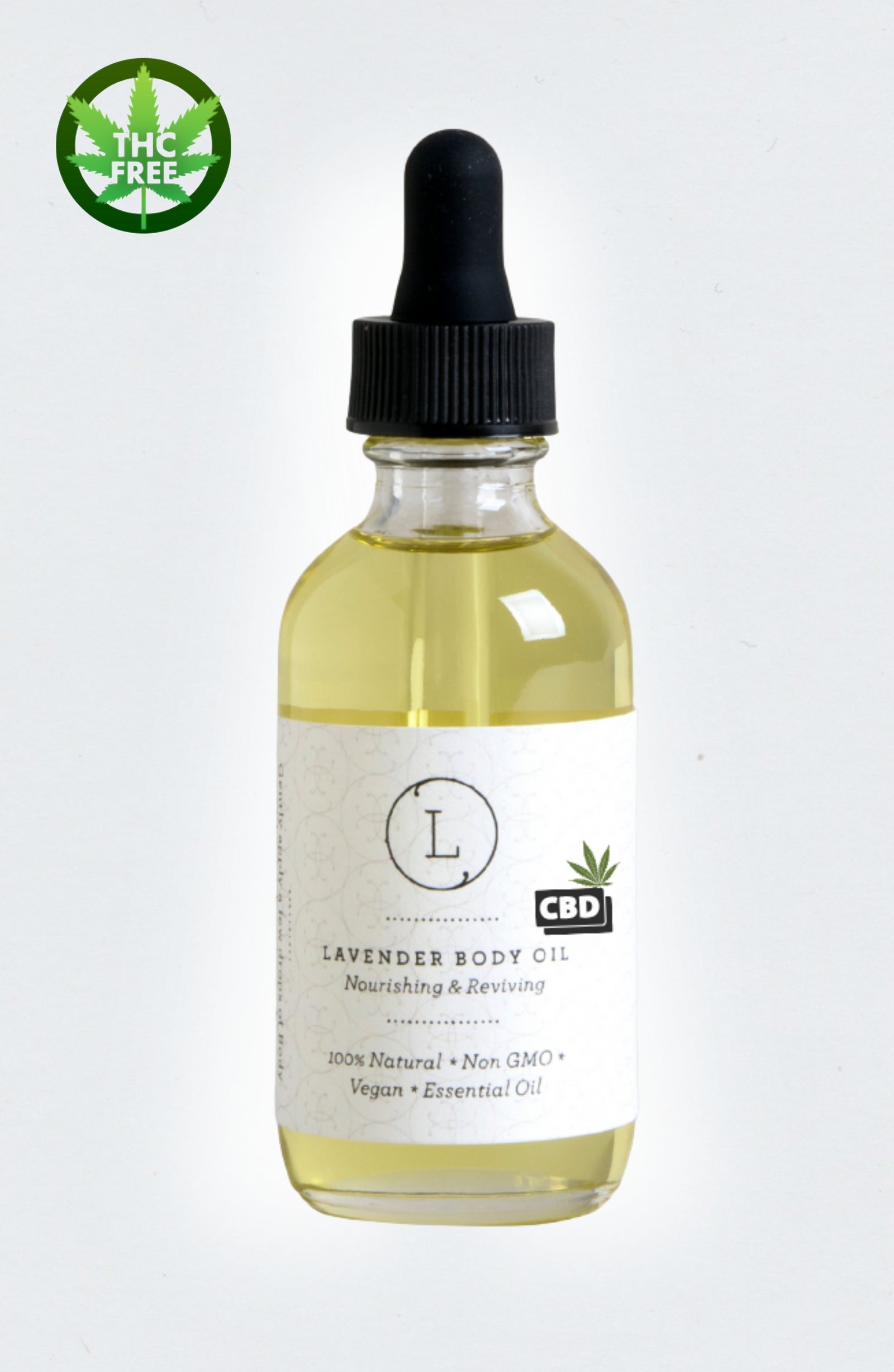 CBD Lavender Body Oil with CBD, Natural Moisturizing Body Oil (THC