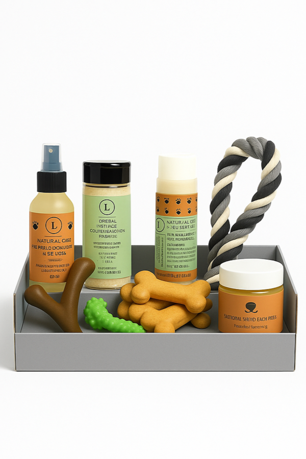 Pet Pampering Gift Box -All-Natural Pet Wellness Kit – Soothing Balms & Herbal Coat Powder