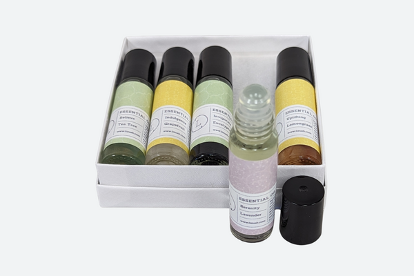 Set of Essential Oils Roll-On with Crystals