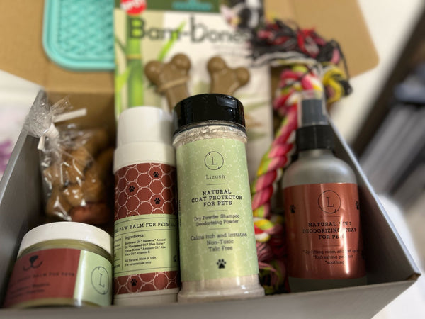 Pet Pampering Gift Box -All-Natural Pet Wellness Kit – Soothing Balms & Herbal Coat Powder