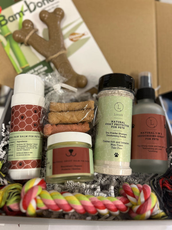 Pet Pampering Gift Box -All-Natural Pet Wellness Kit – Soothing Balms & Herbal Coat Powder
