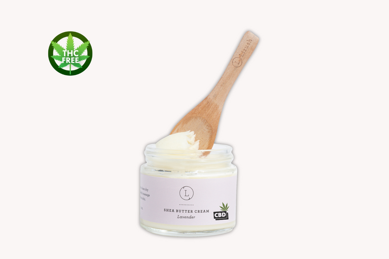 CBD Lavender Shea Butter with CBD, Body Cream (THC free)