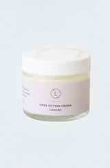 Lavender shea butter body cream in Lizush packaging – natural body moisturizer