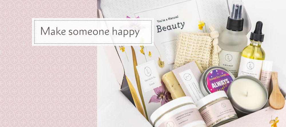 Make someone happy with Lizush natural bath and body gift basket