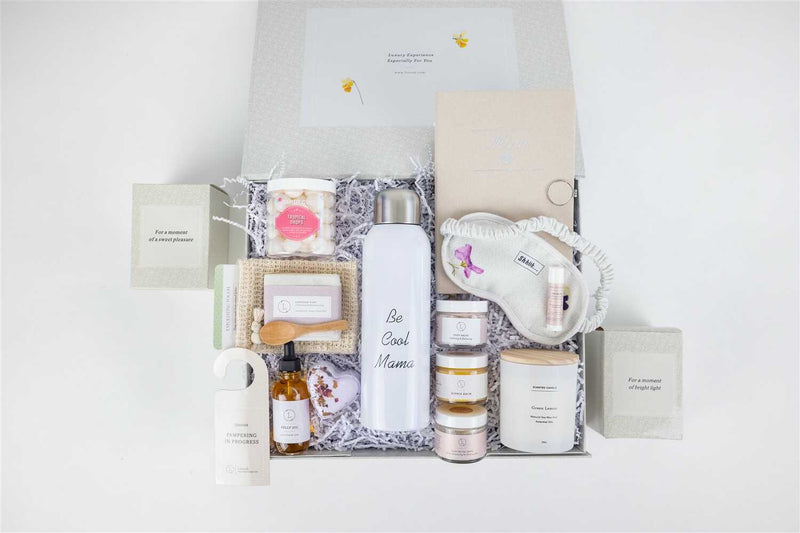 Big luxury big new mom gift basket basket full of natural products and some indulgence items for the new mother – Lizush