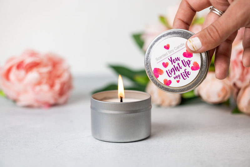 Scented soy candle in a tin - lizush