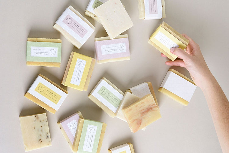 Set of 6 natural cold process soap bars handmade by Lizush