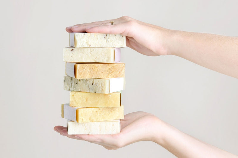 Set of 6 natural cold process soap bars handmade by Lizush