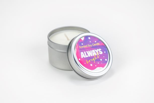 Tin Soy Candle - Scented with Bergamot and Lavender Essential oils